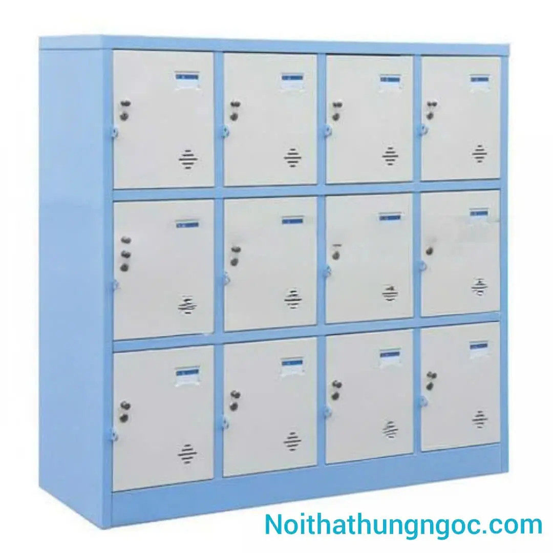 Nội thất Hùng Ngọc - Tủ Locker Sắt 12 Ngăn Màu Xanh - HN212