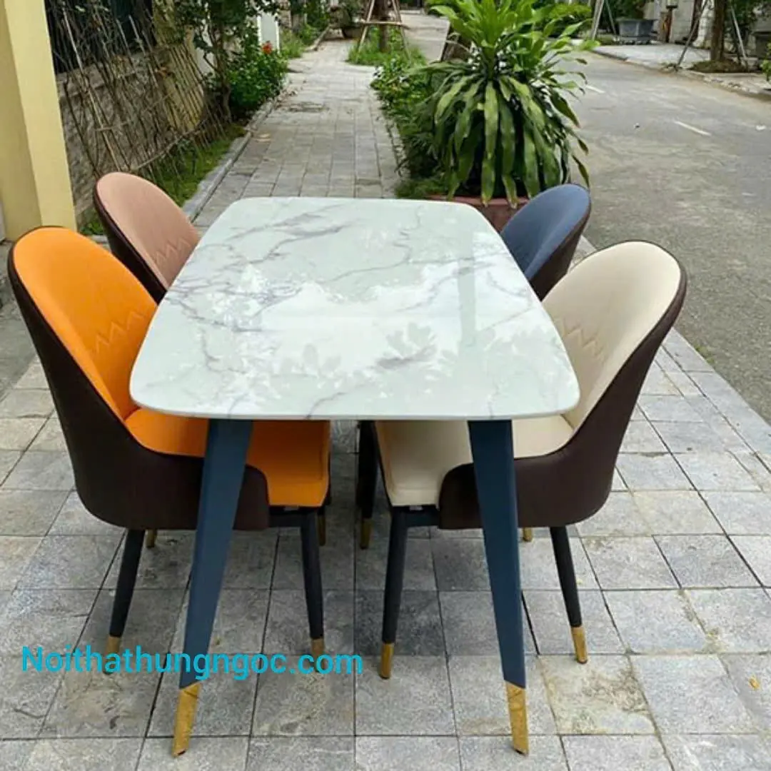 Nội thất Hùng Ngọc - Bộ Bàn Ăn Mặt Đá 4 Ghế Monet-HN711
