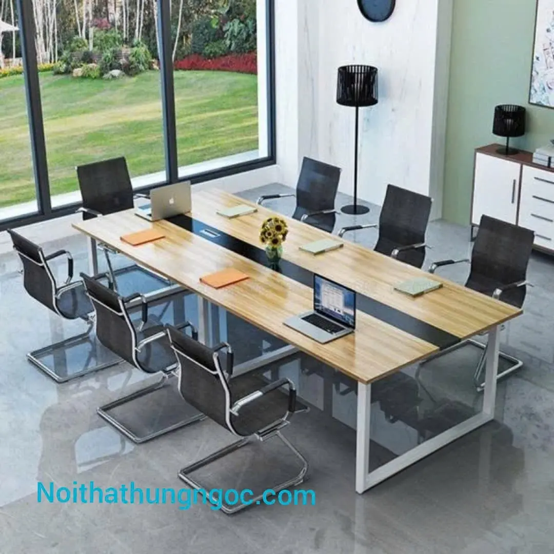 Hình ảnh thực tế Bàn Họp Chân Sắt 3m6 HN1204