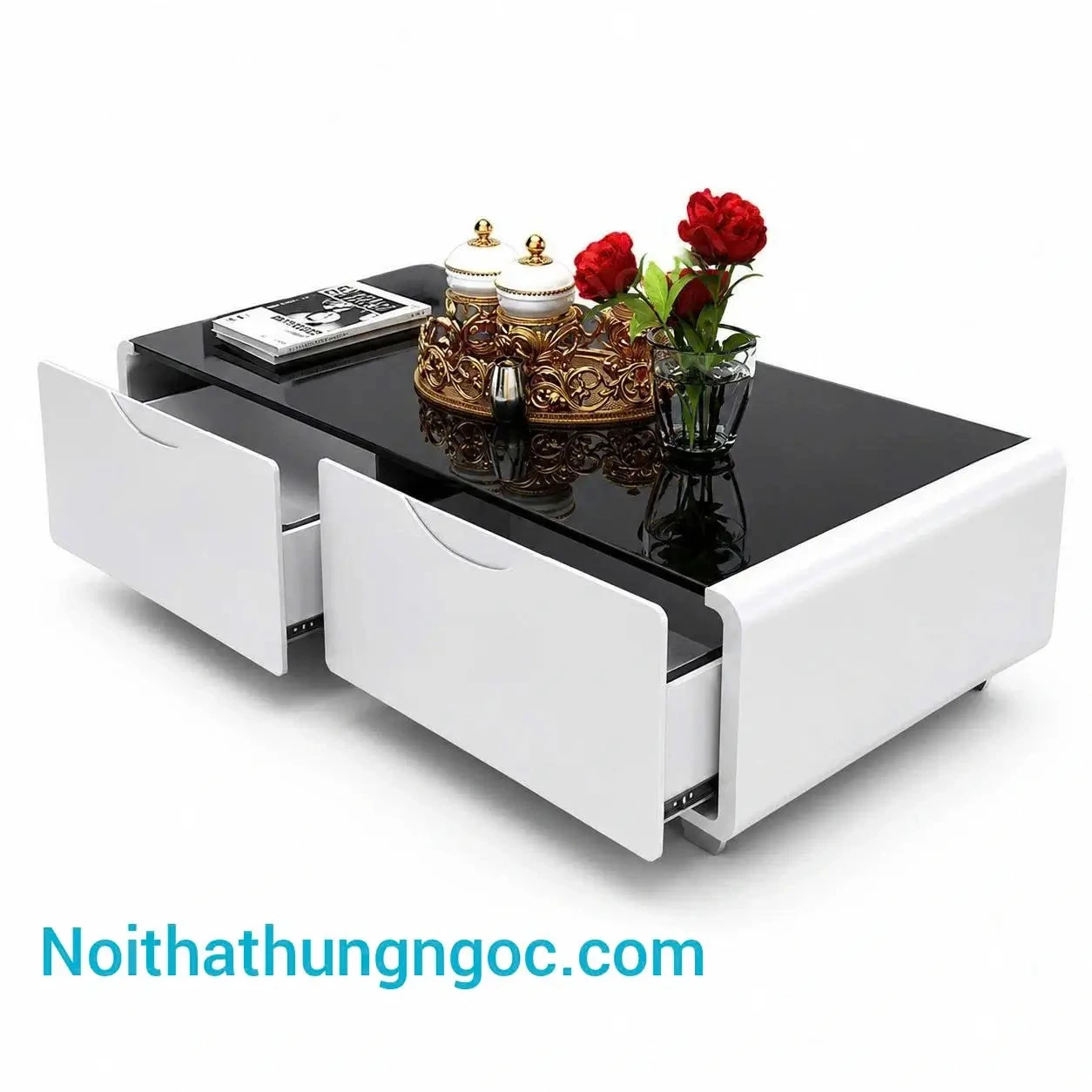 Nội thất Hùng Ngọc - Bàn Kính Hai Ngăn HN130