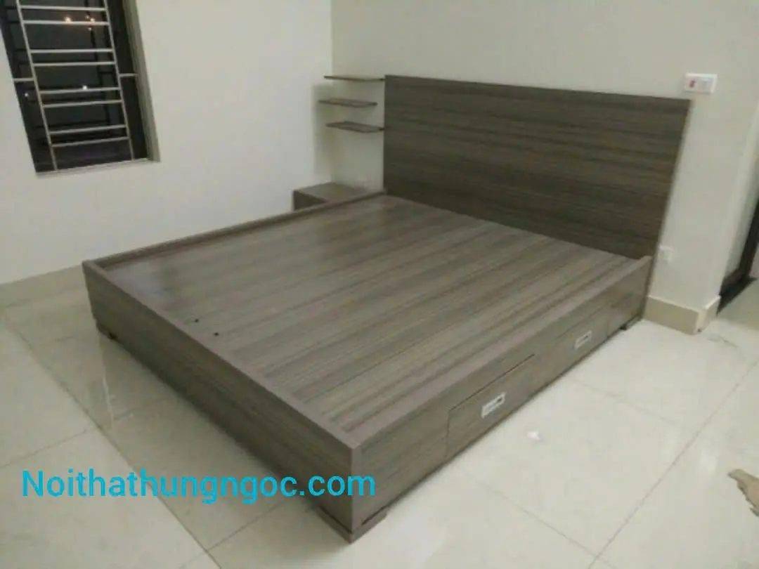 Hình ảnh thực tế Giường Ngủ Có Ngăn Kéo Hiện Đại - HN1504
