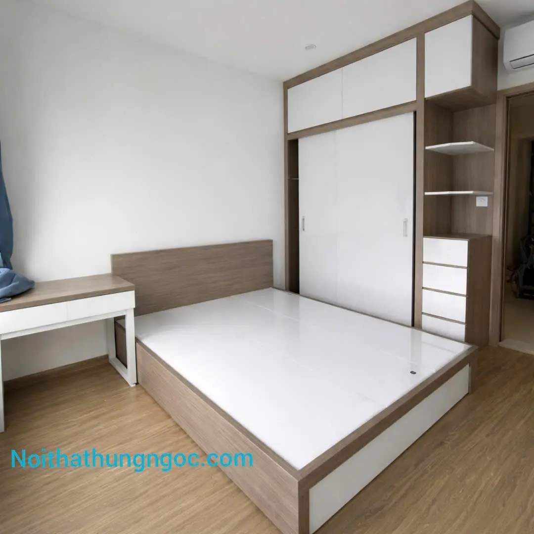 Hình ảnh thực tế Giường Ngủ Hiện Đại Gỗ Công Nghiệp - HN1505