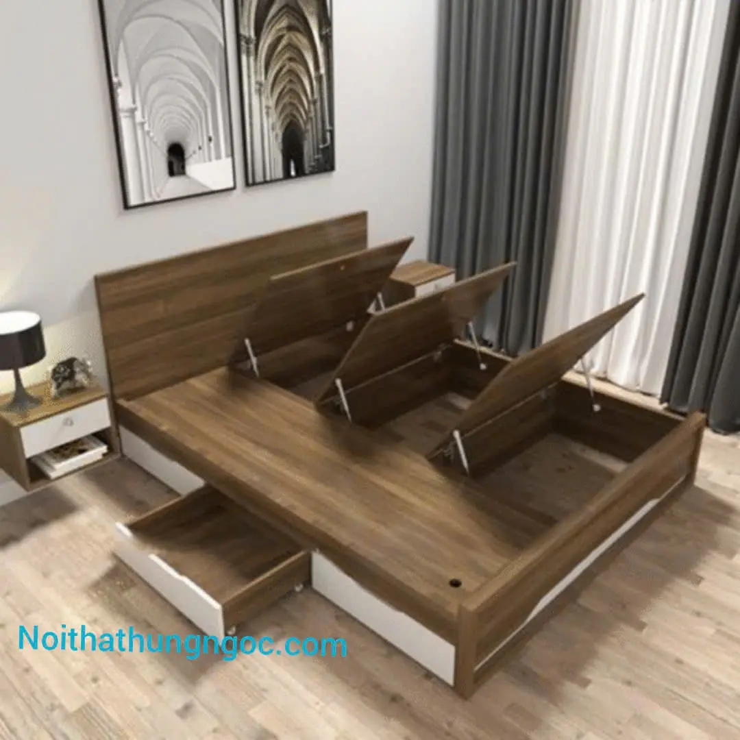 Hình ảnh thực tế Giường Ngủ Thông Minh Đầu Trơn - HN1501