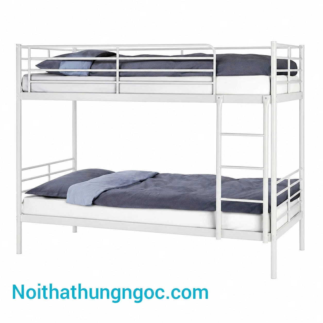 Giường sắt 2 tầng dát gỗ 85cm HN404 thumbnail 1