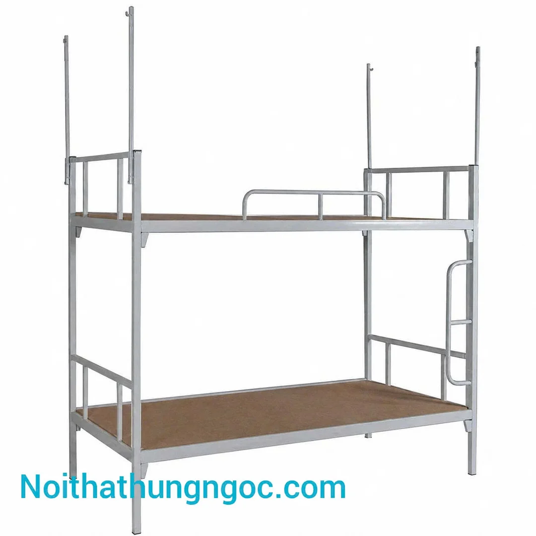 Giường sắt 2 tầng 85 màu ghi HN417 thumbnail 1