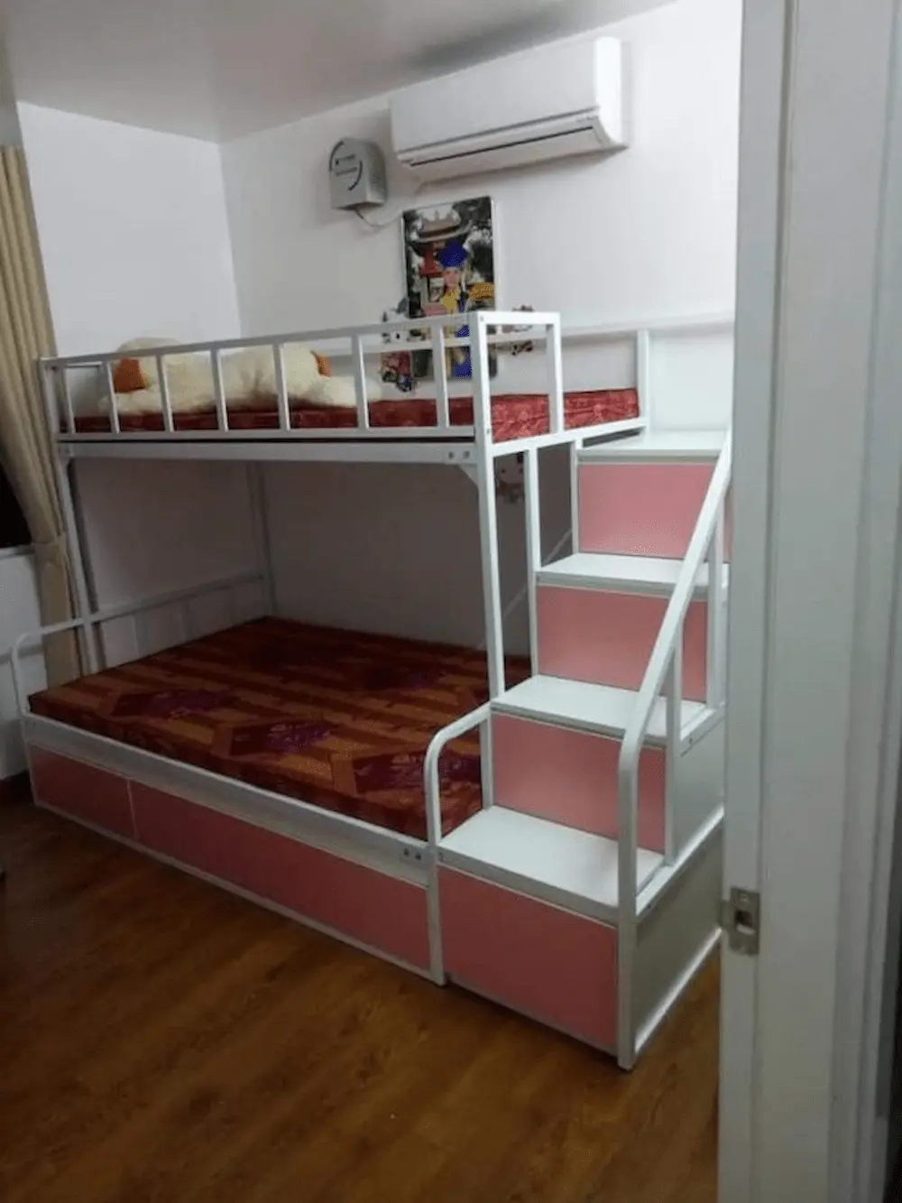Giường Sắt 2 Tầng Cao Cấp Kết Hợp Bậc Thang Hộp Gỗ HN412 thumbnail 3