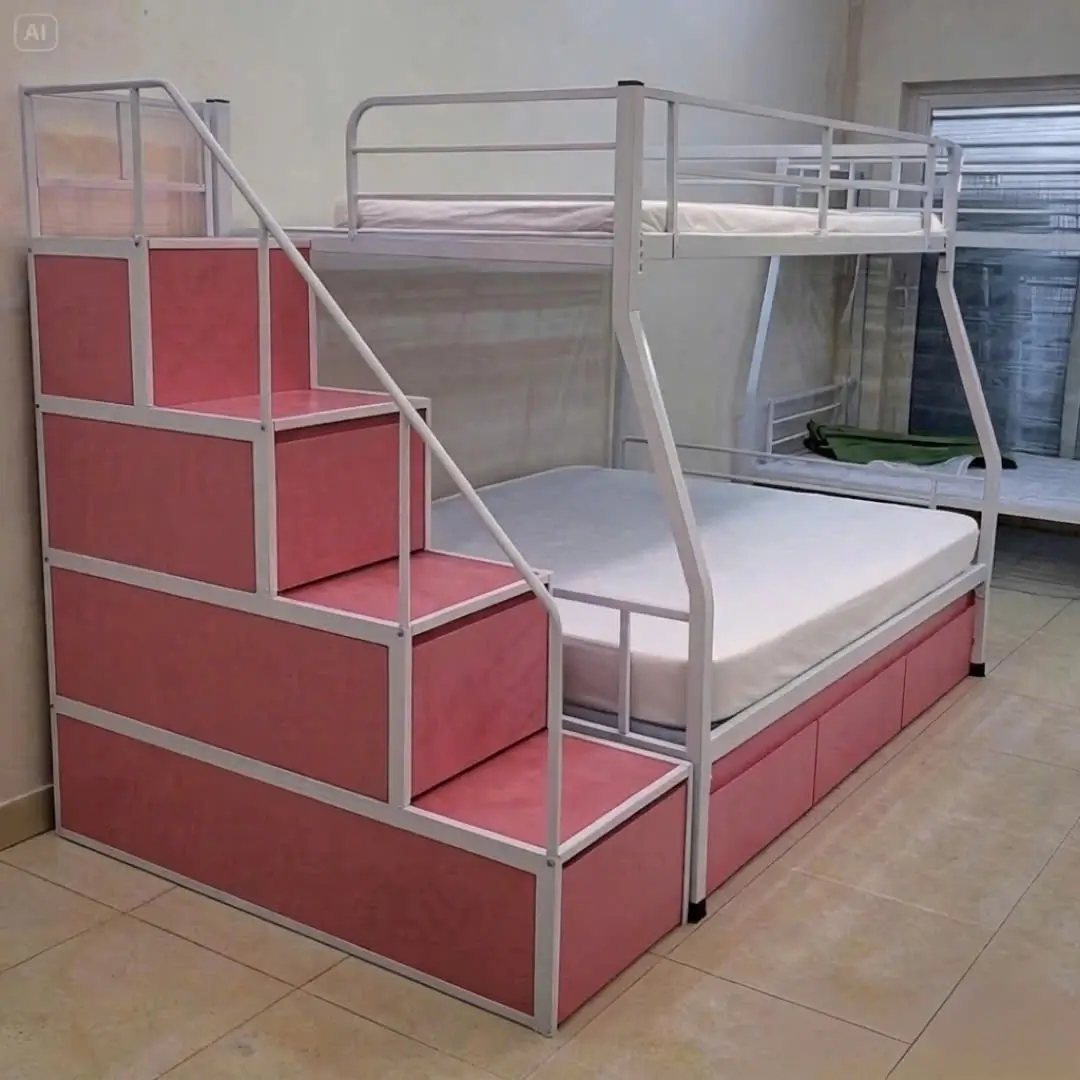 Giường Sắt Hai Tầng 1m2/1m Thang Hộp HN420 thumbnail 2