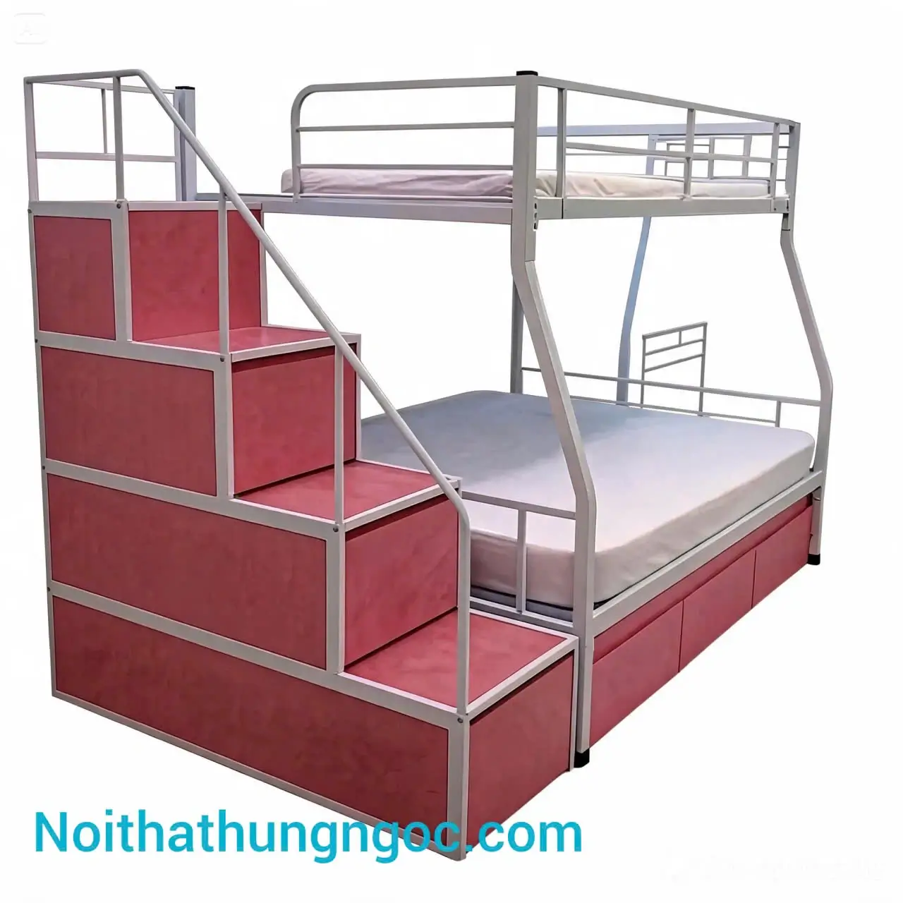 giường sắt tầng cầu thang hộp hiện đại