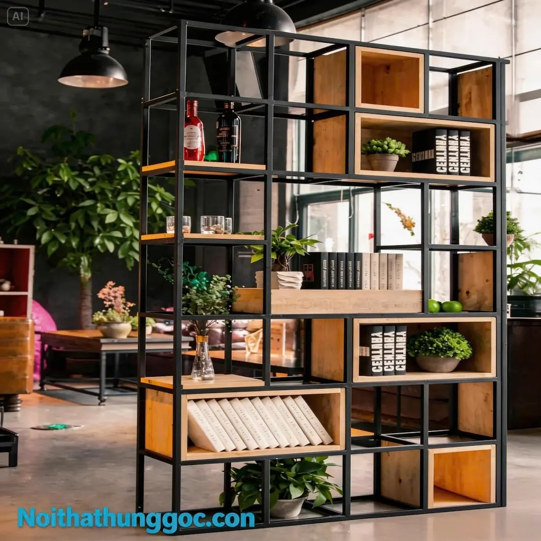 Kệ Trang Trí Khung Sắt Gỗ MDF - HN1602 thumbnail 1