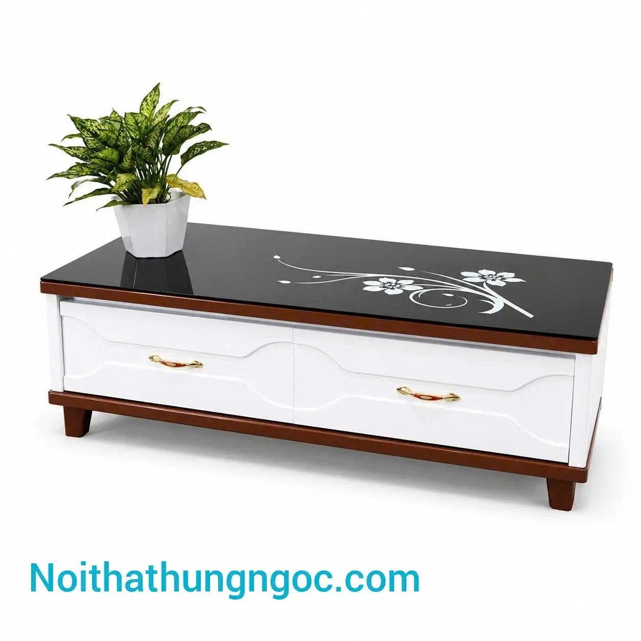 Nội thất Hùng Ngọc - Bàn Trà Kính Hoa Văn HN129