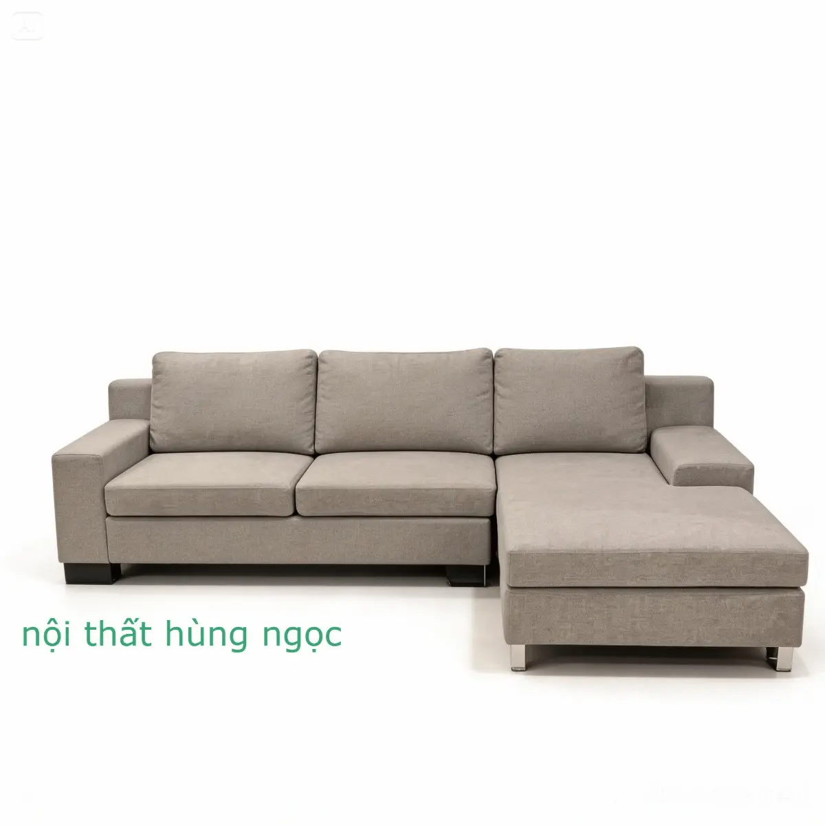 Nội thất Hùng Ngọc - Sofa Góc Chữ L Nỉ Màu Xám Hiện Đại HN109