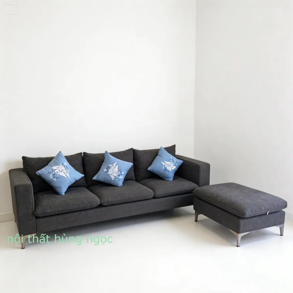 Sofa Văng Nỉ Chân Inox 1m8 HN110
