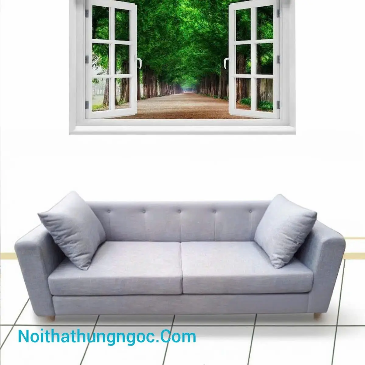 Hình ảnh thực tế Sofa Văng Nỉ Đệm Rời 1m6 HN105
