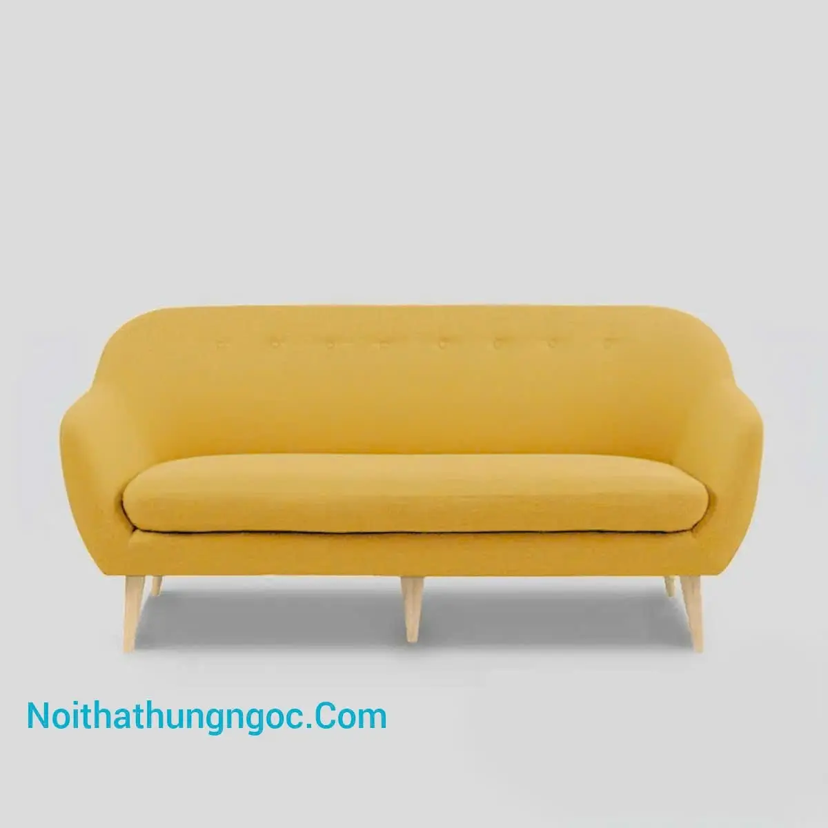 Nội thất Hùng Ngọc - Sofa Văng Nỉ Màu Vàng Hiện Đại 1.8m HN106
