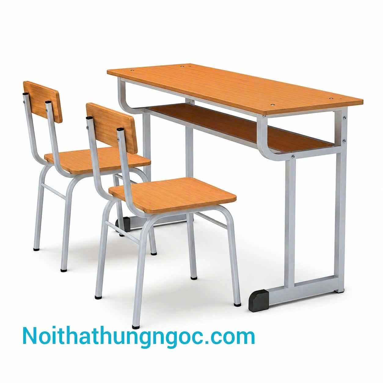 Nội thất Hùng Ngọc - Bộ Bàn Ghế Học Sinh Ghế Rời Khung Sắt Mặt Gỗ MFC HN602