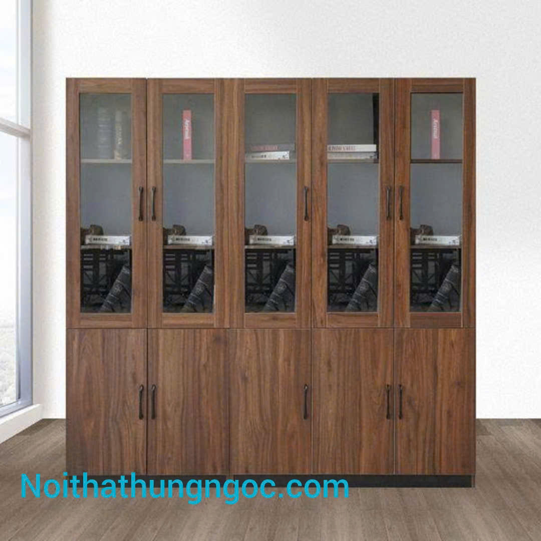 Tủ Tài Liệu Gỗ 5 Cánh Hiện Đại HN324 - Nội Thất Hùng Ngọc thumbnail 1