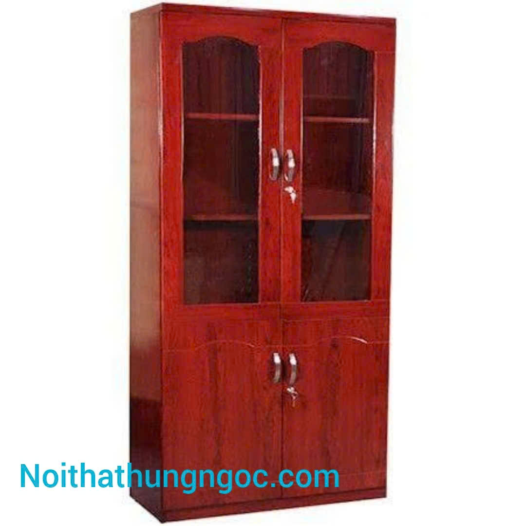 Hình ảnh thực tế Tủ Tài Liệu 2 Buồng Màu Nâu Hiện Đại HN326