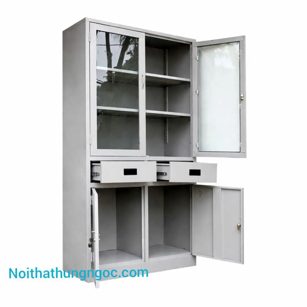 Tủ Sắt Văn Phòng Cánh Kính Ngăn Kéo - HN1407 thumbnail 2