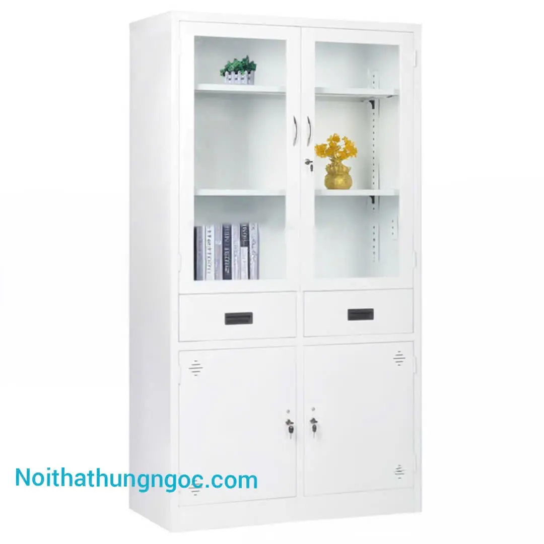Tủ Sắt Văn Phòng Cánh Kính Ngăn Kéo - HN1407