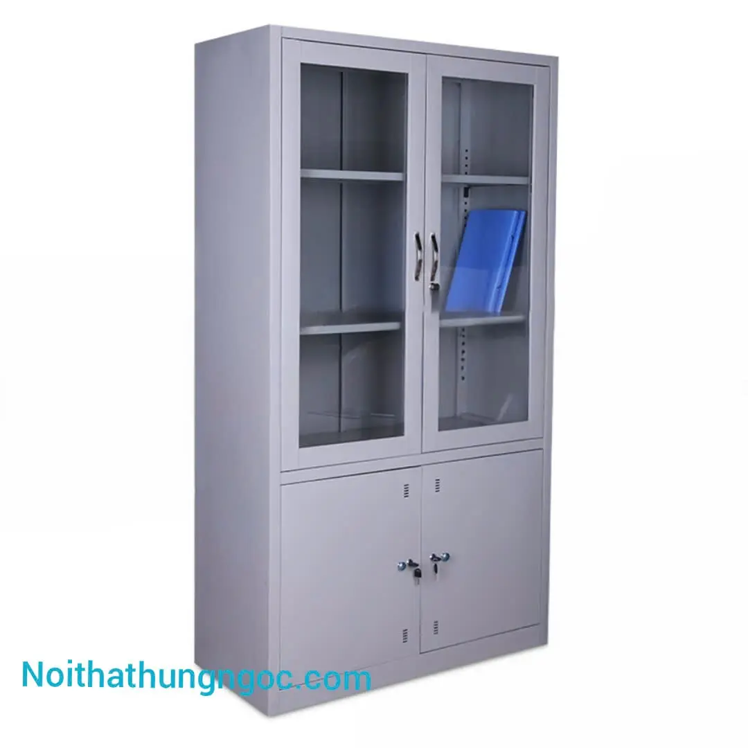 Nội thất Hùng Ngọc - Tủ Tài Liệu Sắt  2 Cánh Kính - HN1411