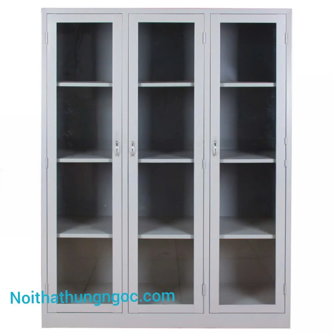 Nội thất Hùng Ngọc - Tủ Tài Liệu Sắt 3 Cánh Kính HN1410