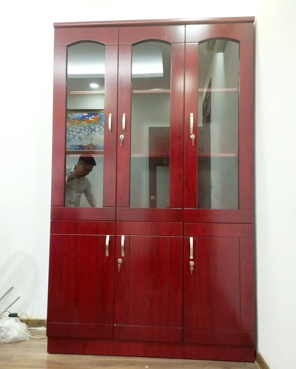 Tủ hồ sơ 3 cánh sơn PU HN810 cho văn phòng